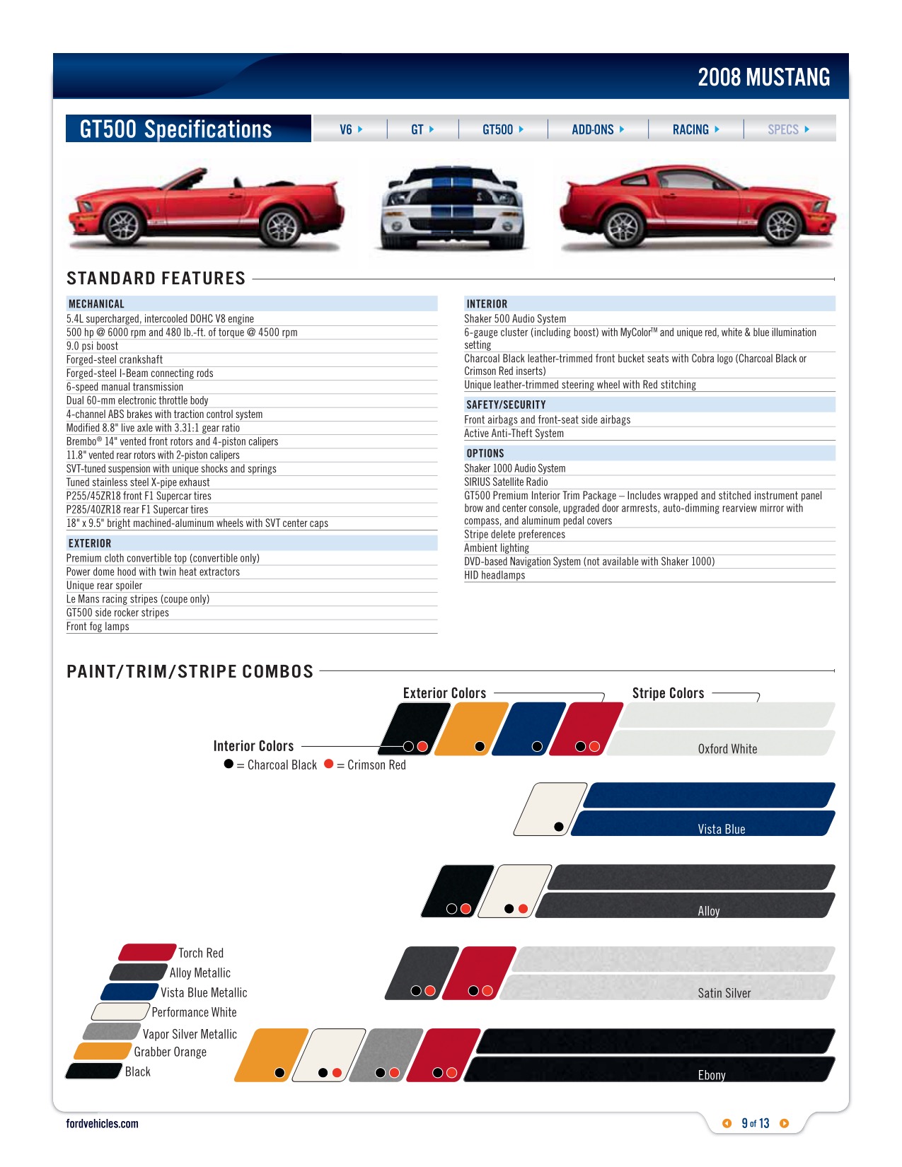 2008 Ford Mustang Brochure Page 2